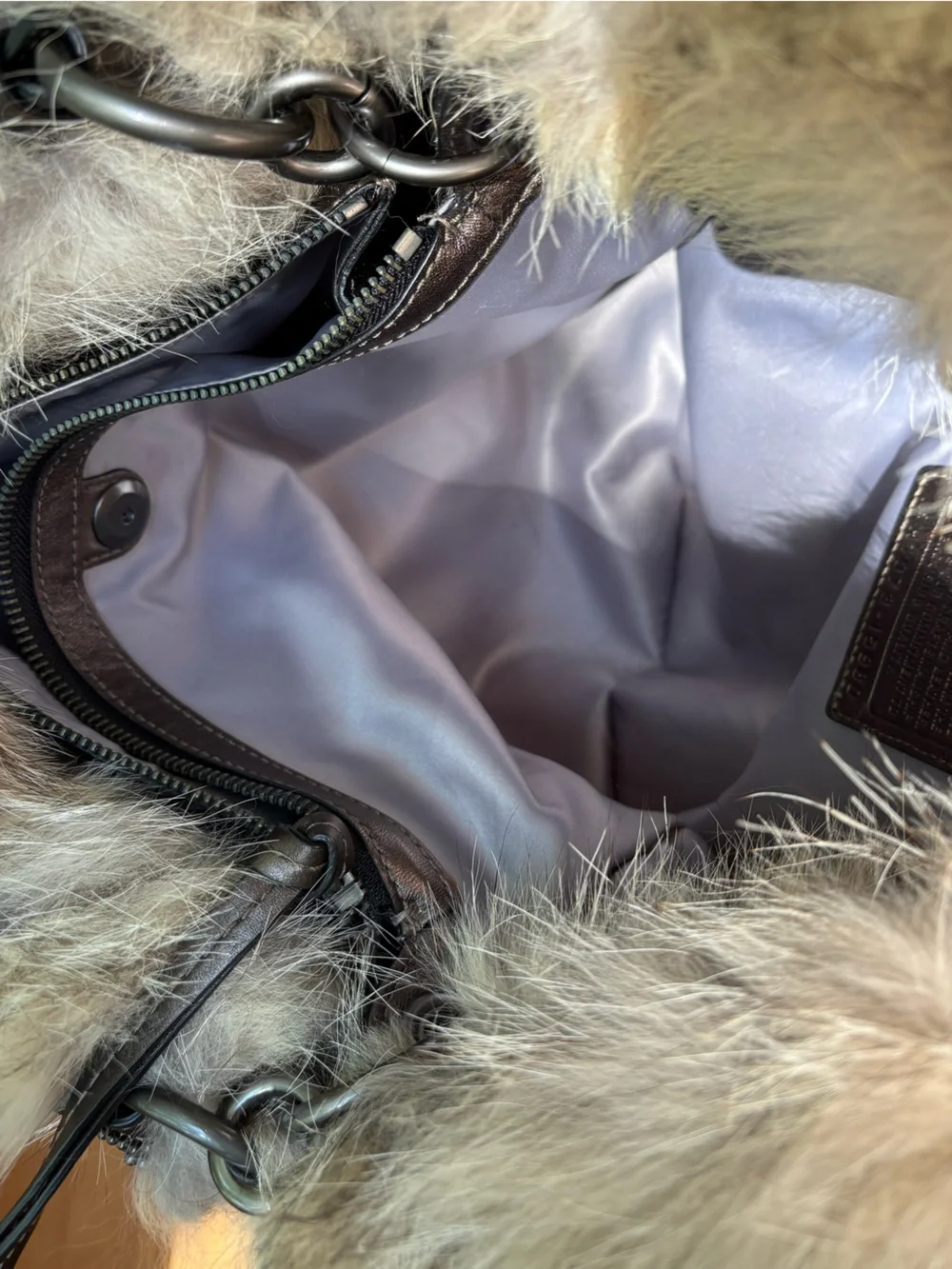Coach Hamptons Ski Fur XL Hobo Bag 15980 with Coyote Fur Trim Limited-edition